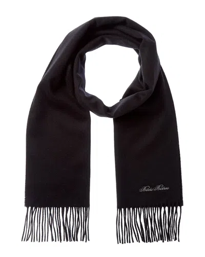 Brooks Brothers Solid Wool & Cashmere-blend Scarf In Black