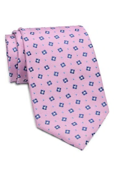 Brooks Brothers Spaced Square Dot Silk Blend Tie In Powder Pink