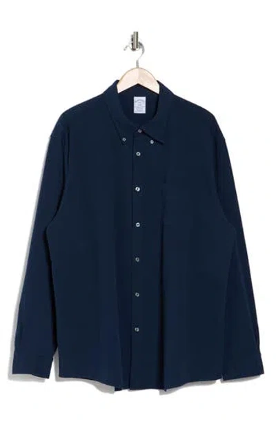 Brooks Brothers Sport Fit Cotton Seersucker Button-down Shirt In Solid Navy