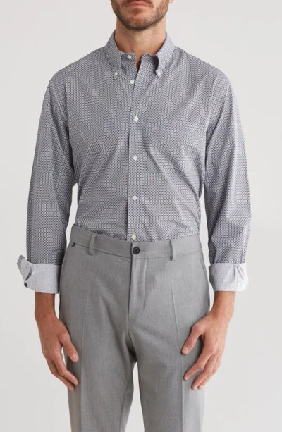 Brooks Brothers Sport Fit Geo Print Button Down Shirt In Gray