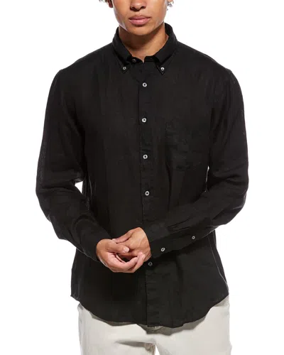 Brooks Brothers Sport Fit Linen Shirt In Black