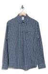 Brooks Brothers Performance Series Stretch Button-down Collar, Checked Sport Shirt In Navychk