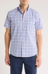 Brooks Brothers Sport Fit Short Sleeve Cotton Button-down Shirt In Hydrangea Multi