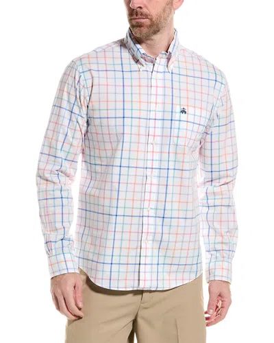 Brooks Brothers Spring Check Woven Shirt In White