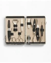 Brooks Brothers Stainless Steel Manicure Set With Calfskin Case