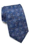 Brooks Brothers Stamp Geo Silk Blend Tie In Blue