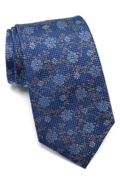 Brooks Brothers Stamp Geo Silk Blend Tie In Blue