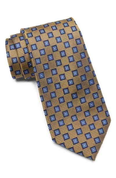 Brooks Brothers Stamp Geo Silk Blend Tie In Yellow