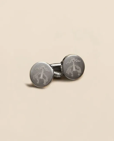 Brooks Brothers Sterling Silver Rhodium-plated Golden-fleece Cufflinks In Multi
