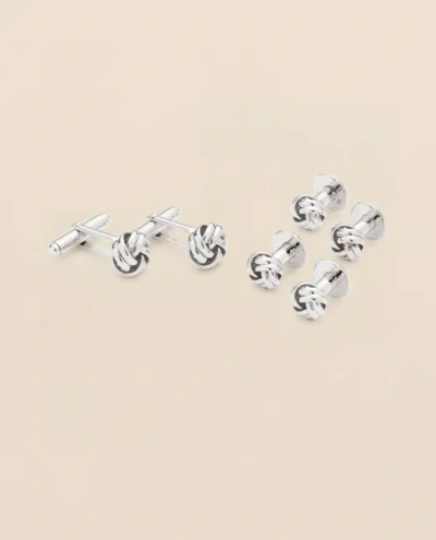 Brooks Brothers Sterling Silver Rhodium-plated Knot Cufflinks