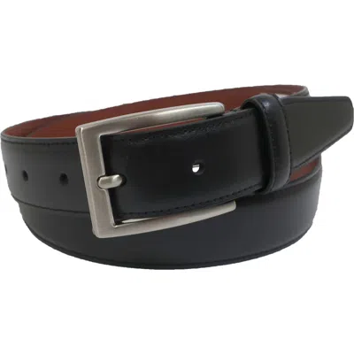 Brooks Brothers Stitched Leather Belt In Black