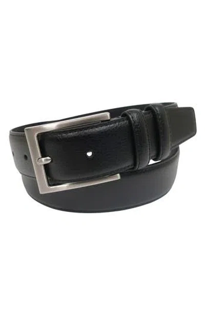 Brooks Brothers Stitched Pebble Leather Belt In Black