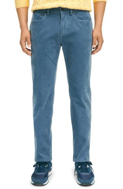 Brooks Brothers Stretch Cotton Corduroy Five Pocket Pants In China Blue
