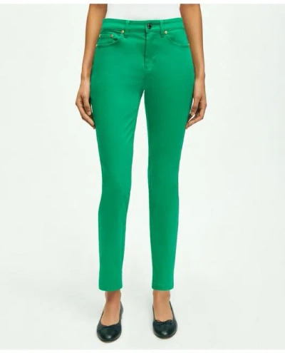 Brooks Brothers Stretch Cotton Five-pocket Pants In Green