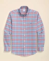 Brooks Brothers Stretch Cotton Non-iron Oxford Polo Button Down Collar, Bold Check Shirt In Red