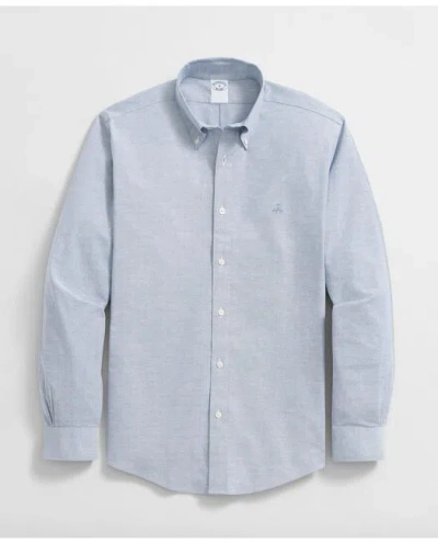 Brooks Brothers Stretch Cotton Non-iron Oxford Polo Button Down Collar, Shirt In Blue