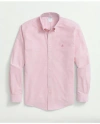 Brooks Brothers Stretch Cotton Non-iron Oxford Polo Button Down Collar Shirt In Pink