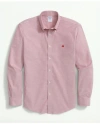 Brooks Brothers Stretch Cotton Non-iron Oxford Polo Button Down Collar Shirt In Red