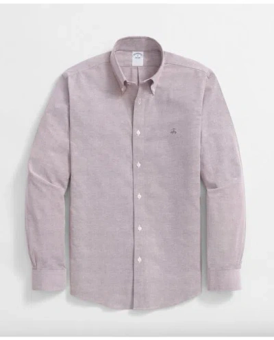Brooks Brothers Stretch Cotton Non-iron Oxford Polo Button Down Collar, Shirt In Red