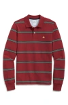 Brooks Brothers Golden Fleece Muli Striped Long Sleeve Polo In Supima Cotton In Red Multi
