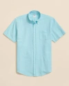 Brooks Brothers Stretch Cotton Seersucker Button-down Collar Short-sleeve Sport Shirt In Blue