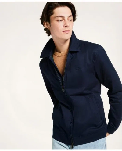 Brooks Brothers Stretch Cotton Twill Bomber Jacket In Navy