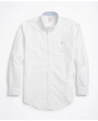 Brooks Brothers Stretch Madison Relaxed-fit Sport Shirt, Non-iron Oxford In White