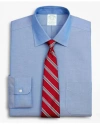 Brooks Brothers Stretch Milano Slim-fit Dress Shirt, Non-iron Pinpoint Ainsley Collar In Blue