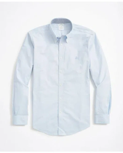 Brooks Brothers Stretch Milano Slim-fit Sport Shirt, Non-iron Oxford In Blue