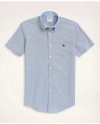 Brooks Brothers Stretch Non-iron Oxford Button-down Collar Short-sleeve Sport Shirt In Sodalite