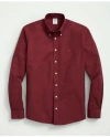 Brooks Brothers Stretch Non-iron Oxford Button-down Collar Sport Shirt In Dark Red