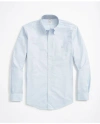 Brooks Brothers Stretch Non-iron Oxford Button-down Collar Sport Shirt In Light Blue