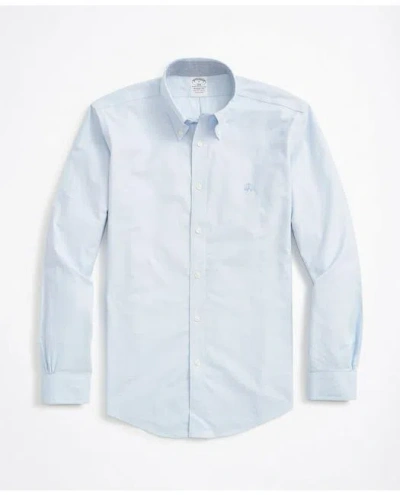Brooks Brothers Stretch Regent Regular-fit Sport Shirt, Non-iron Oxford In Blue