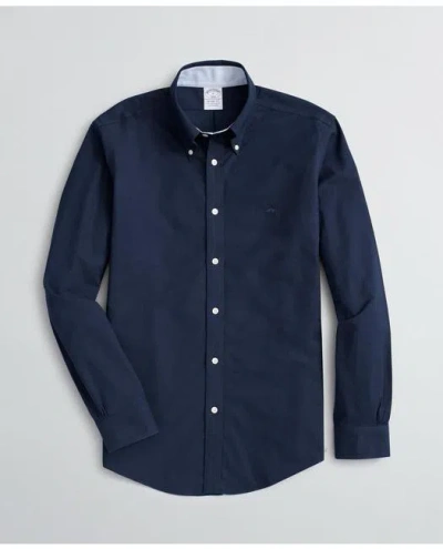 Brooks Brothers Stretch Regent Regular-fit Sport Shirt, Non-iron Oxford In Navy