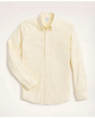 Brooks Brothers Stretch Regent Regular-fit Sport Shirt, Non-iron Oxford In Yellow