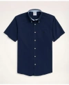 Brooks Brothers Stretch Regent Regular-fit Sport Shirt, Non-iron Short-sleeve Oxford In Navy