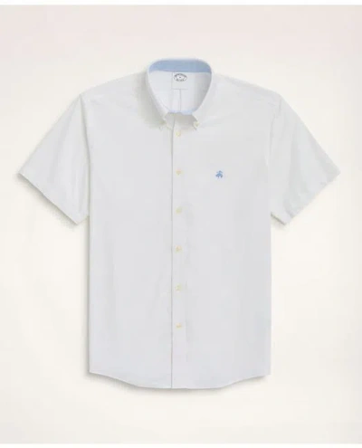 Brooks Brothers Stretch Regent Regular-fit Sport Shirt, Non-iron Short-sleeve Oxford In White