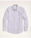 Brooks Brothers Stretch Regent Regular-fit Sport Shirt, Non-iron Stripe In Blue