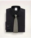 Brooks Brothers Stretch Supima Cotton Non-iron Pinpoint Oxford Ainsley Collar Dress Shirt In Black