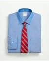 Brooks Brothers Stretch Supima Cotton Non-iron Pinpoint Oxford Ainsley Collar Dress Shirt In Blue