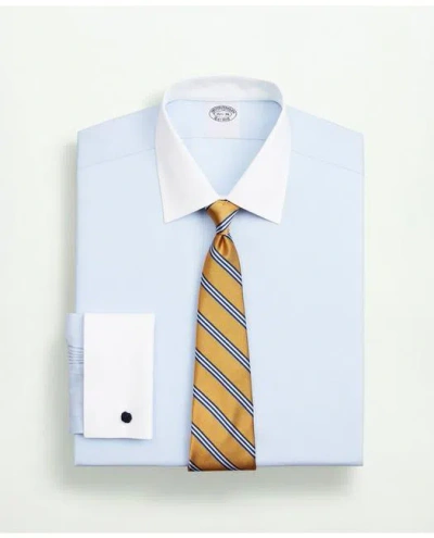 Brooks Brothers Stretch Supima Cotton Non-iron Pinpoint Oxford Ainsley Collar Dress Shirt In Light Blue