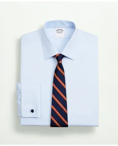 Brooks Brothers Stretch Supima Cotton Non-iron Pinpoint Oxford Ainsley Collar Dress Shirt In Light Blue