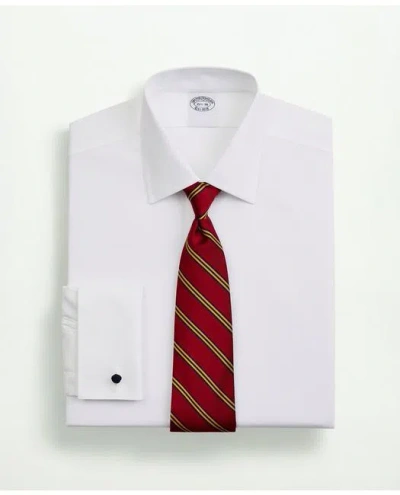 Brooks Brothers Stretch Supima Cotton Non-iron Pinpoint Oxford Ainsley Collar Dress Shirt In White