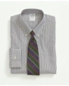 Brooks Brothers Stretch Supima Cotton Non-iron Pinpoint Oxford Button-down Collar, Candy Stripe Dress Shirt In Navy