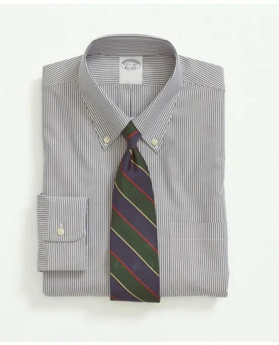 Brooks Brothers Stretch Supima Cotton Non-iron Pinpoint Oxford Button-down Collar, Candy Stripe Dress Shirt In Navy