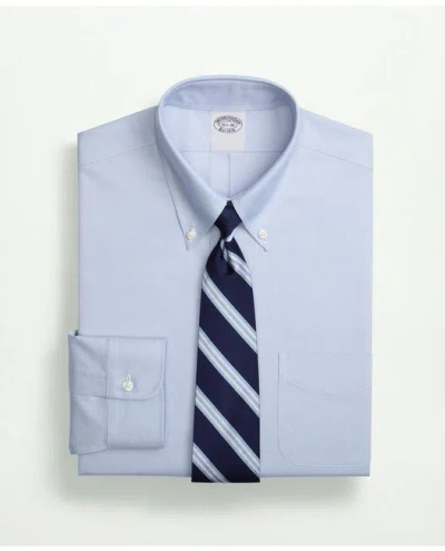Brooks Brothers Stretch Supima Cotton Non-iron Pinpoint Oxford Button-down Collar Dress Shirt In Light Blue