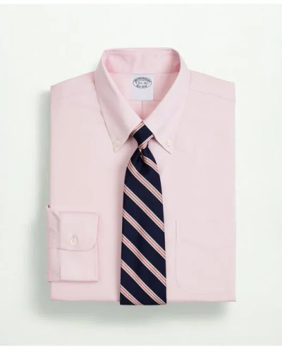 Brooks Brothers Stretch Supima Cotton Non-iron Pinpoint Oxford Button-down Collar Dress Shirt In Pink
