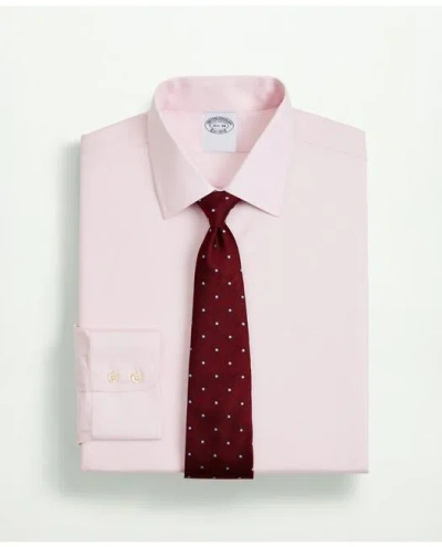 Brooks Brothers Stretch Supima Cotton Non-iron Twill Ainsley Collar Dress Shirt In Pink