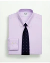 Brooks Brothers Stretch Supima Cotton Non-iron Twill Button-down Collar Dress Shirt In Lavender