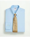 Brooks Brothers Stretch Supima Cotton Non-iron Twill Button-down Collar Dress Shirt In Light Blue